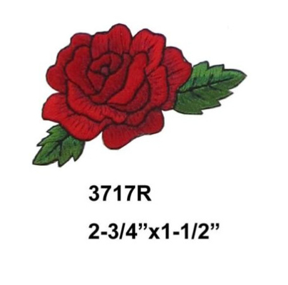 Rood Rose Flower Embroidery Patch Twill-Stoffenijzer op Applique-Flard