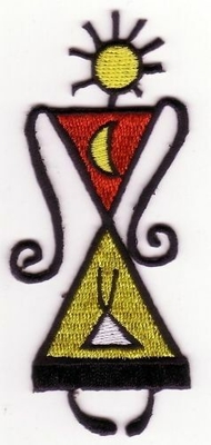 Het abstracte Stammen Met de hand gemaakte Ijzer van Vrouwenart embroidery patch custom size op Stijl