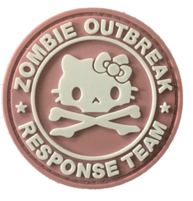 Klitband die het Rubberpvc-Team van de de Uitbarstingsreactie van de Flard Roze Zombie steunen