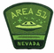 De blauwe Merrow-Geborduurde Grens naait op Flardgebied 51 Flard van de het UFO het Vreemde Reis van Nevada