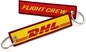 Custom Logo Design DHL Flight Crew Geborduurde Sleutelhanger Geweven Sleutelhanger