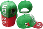 Bill3-D Verstelbare geborduurde honkbalhoed Mexico Land Letters Emblem Groen met rood