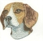 3“ het Portretijzer van de Brakhond op van de de Grensdouane van Merrowed van het Borduurwerkflard de Kleur van Pantone