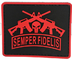 De douane vormde Zachte pvc-Flardusmc Semper Fidelis Marine Corps Red For Garment